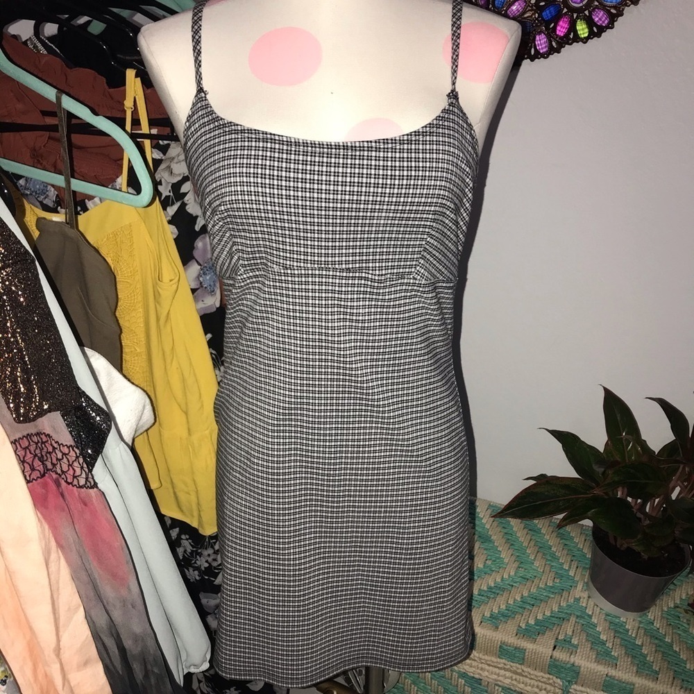 Aqua Blues vintage 1990’s Plaid Mini Dress - Picture 3 of 6